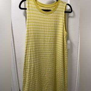 Nwt Time and tru sleeveless tank striped green white dress xl
